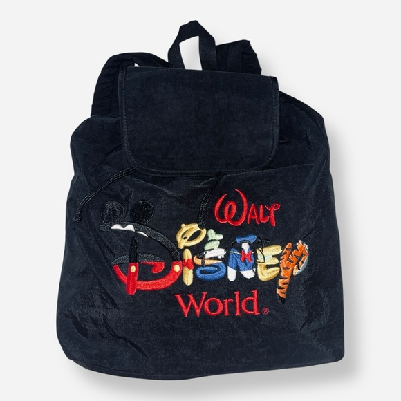 Disney Parks Walt Disney World Black Backpack  Mickey Mouse Embroidered - Picture 1 of 5